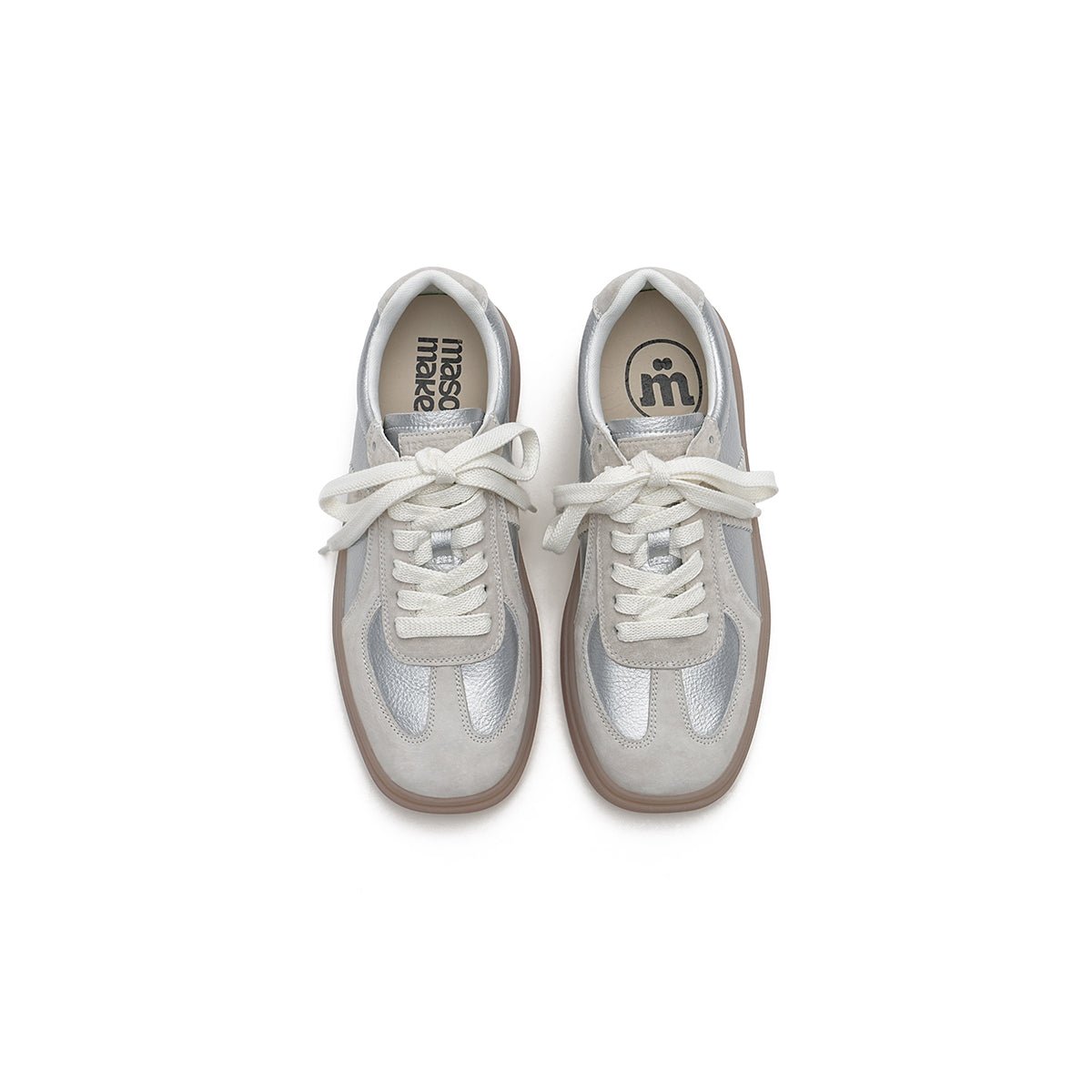 Women's Versatile Lightweight Flat Casual Sneakers – Suede Panel Gum Sole Trainers