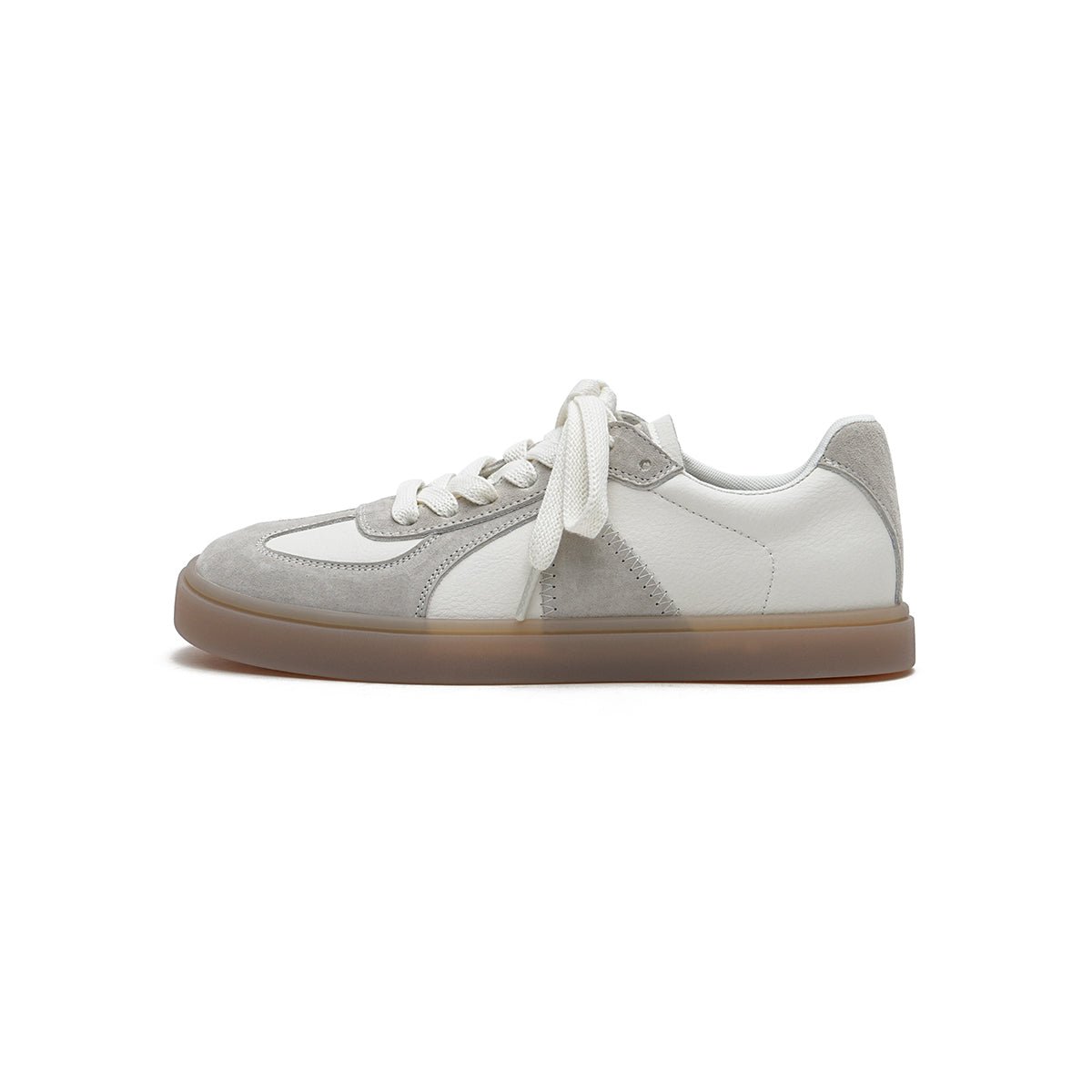 Women's Versatile Lightweight Flat Casual Sneakers – Suede Panel Gum Sole Trainers
