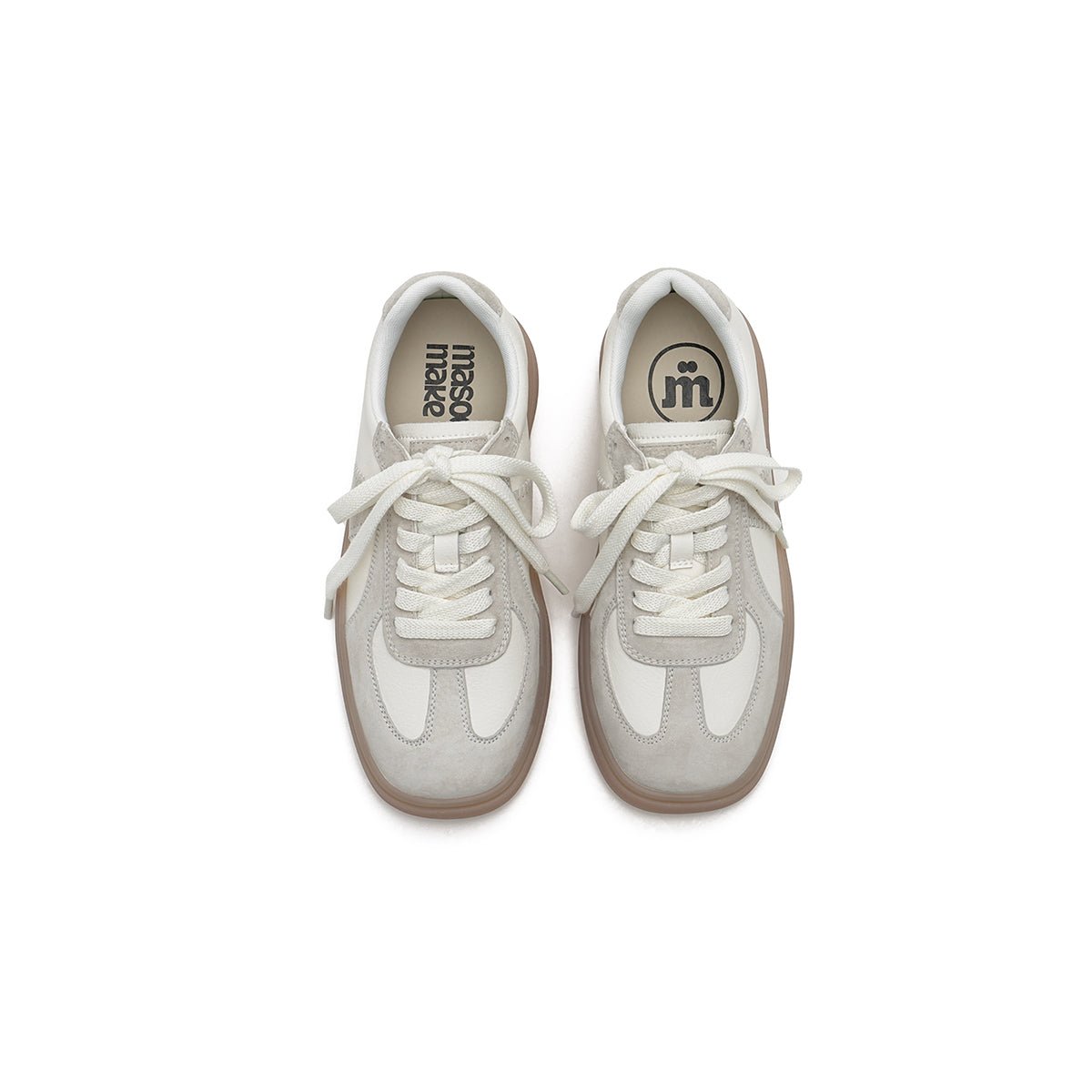 Women's Versatile Lightweight Flat Casual Sneakers – Suede Panel Gum Sole Trainers