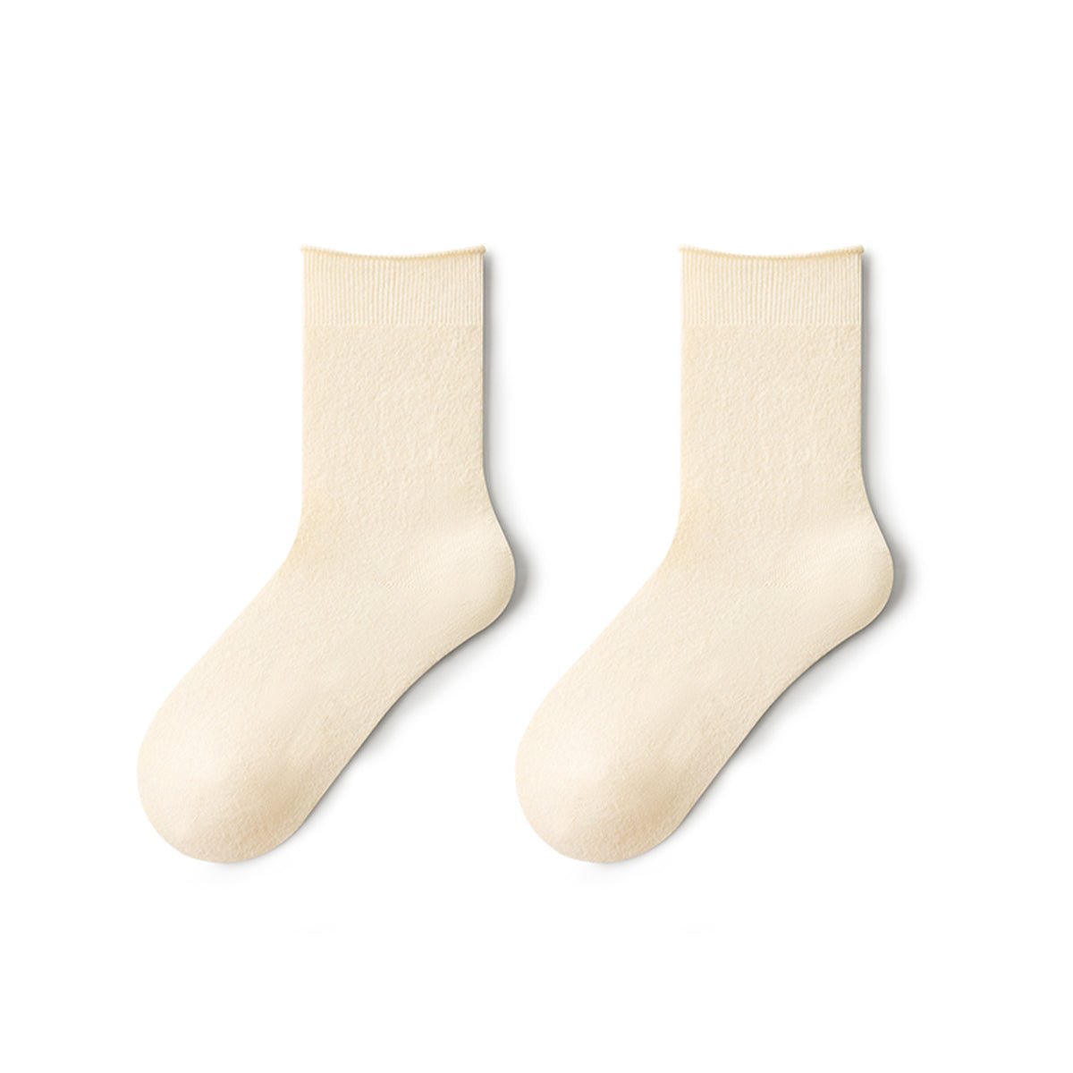 Winter Soft Wool & Mulberry Silk Crew Socks – 4 - Pair Neutral Essentials Set