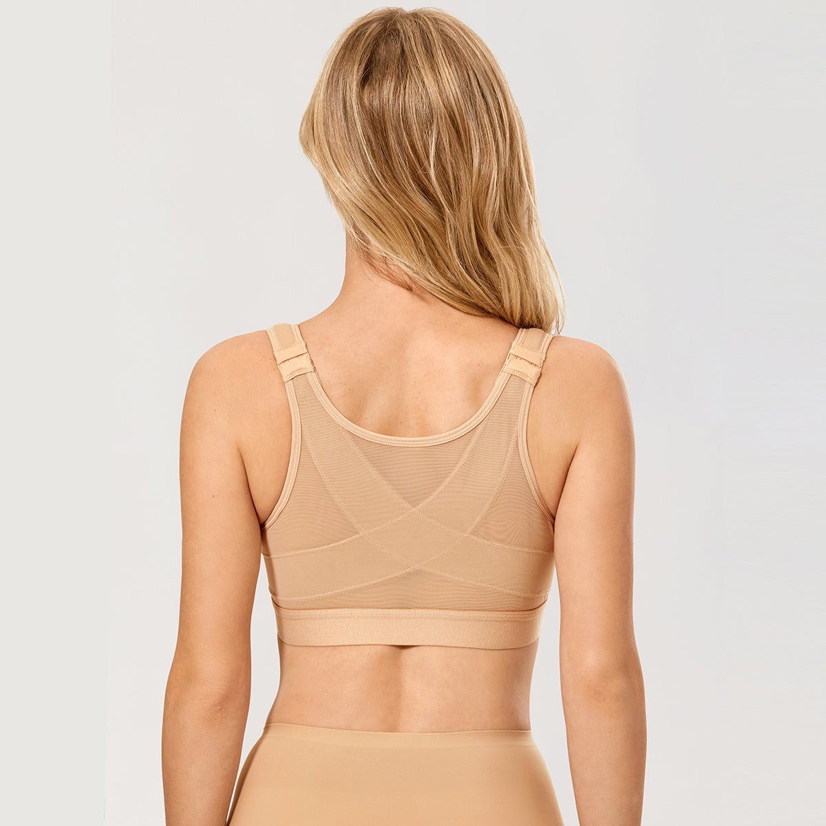 X - Back Posture Support Front Closure Wireless Full Coverage Bra