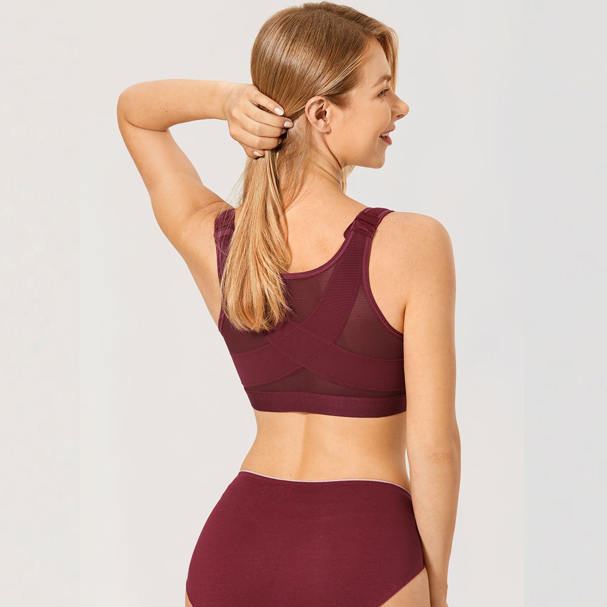 X - Back Posture Support Front Closure Wireless Full Coverage Bra