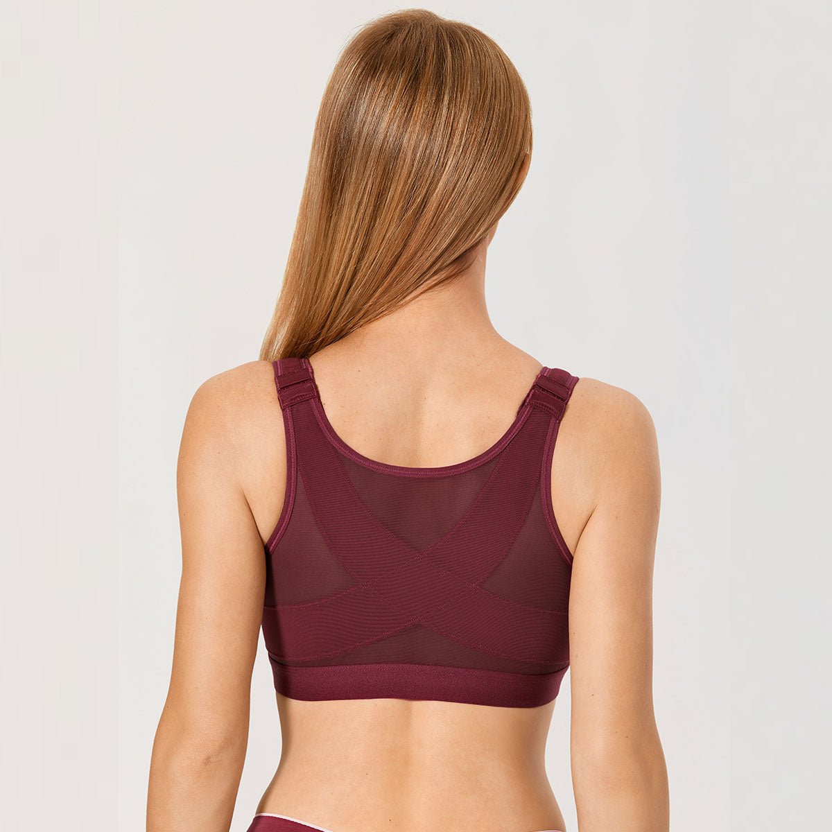 X - Back Posture Support Front Closure Wireless Full Coverage Bra