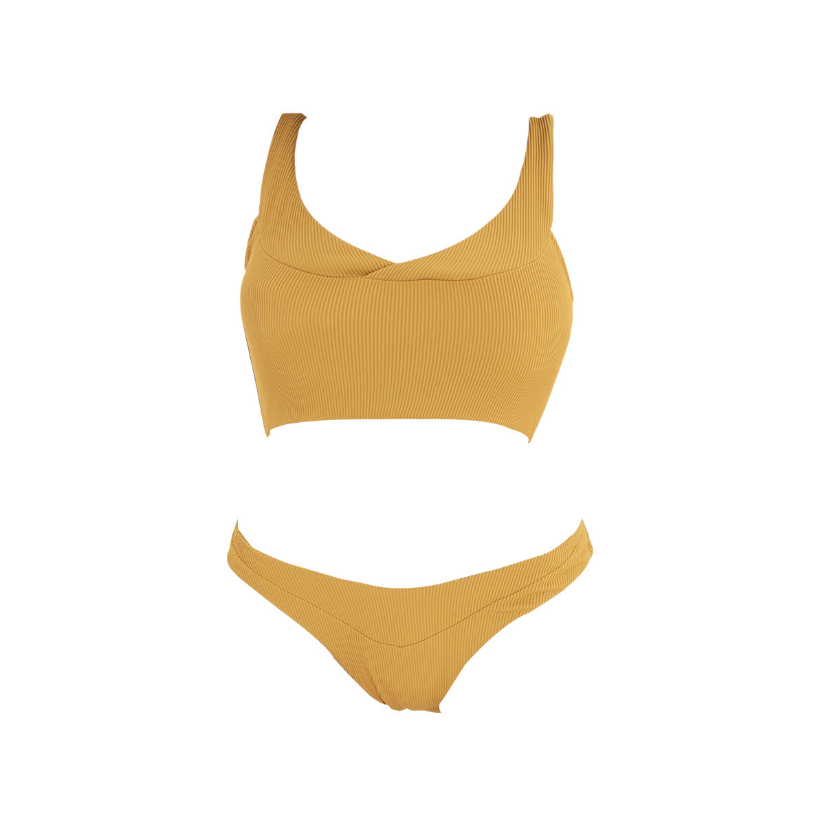 yellow two piece with low waist bikini bottom all yellow 4