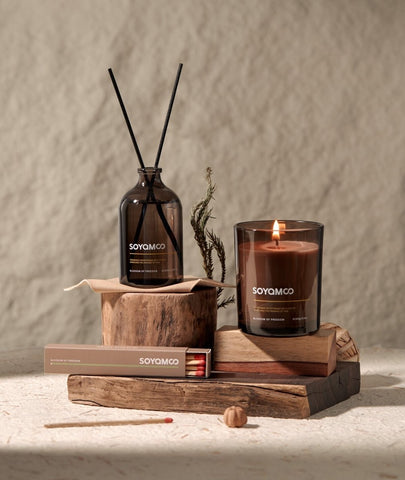 Zen Wood & Tea Earth Collection Brown Glass 4-Piece Set
