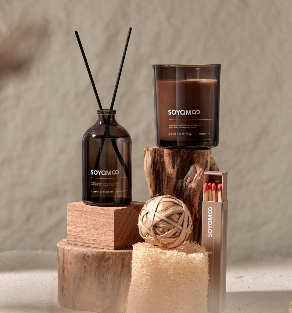 Zen Wood & Tea Earth Collection Brown Glass 4 - Piece Set