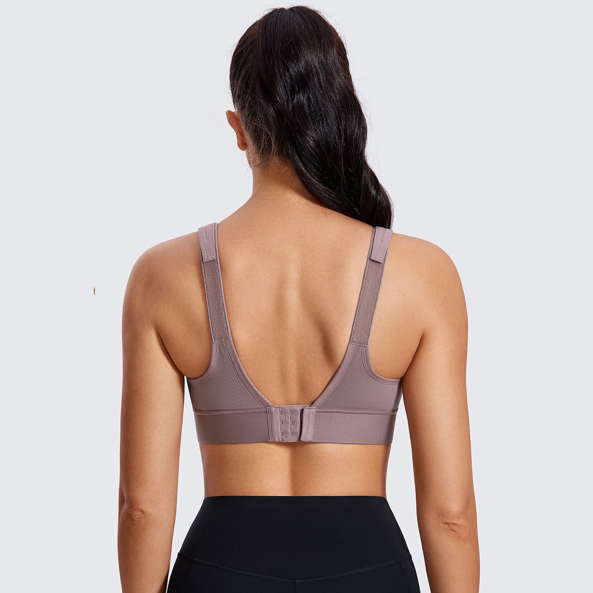 Zip Front Large Padded High Impact Sports Bra