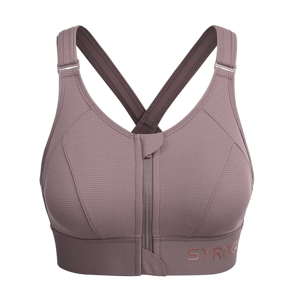Zip Front Large Padded High Impact Sports Bra