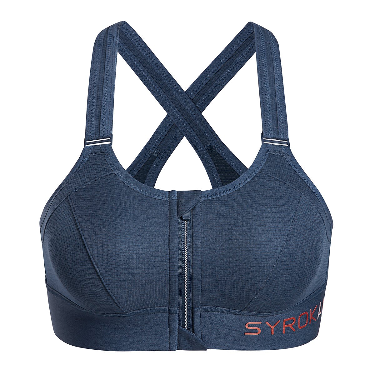 Zip Front Large Padded High Impact Sports Bra