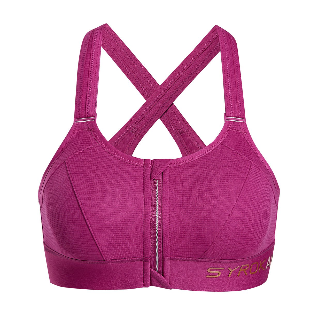 Zip Front Large Padded High Impact Sports Bra