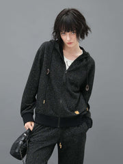 Zip-Through Black Hooded Jacket