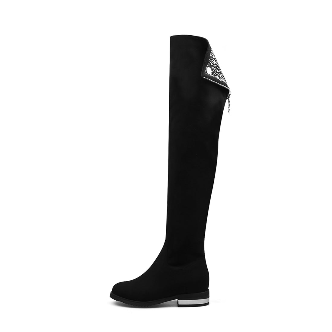 Urban Metal Contrasted Silver Knee-high Boots