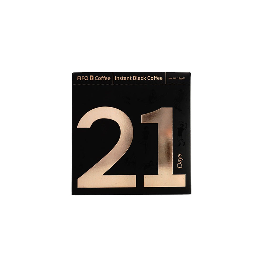 21 Days Fitness Instant Dissolve Black Coffee 37.8g (21 Strips) - 0cm