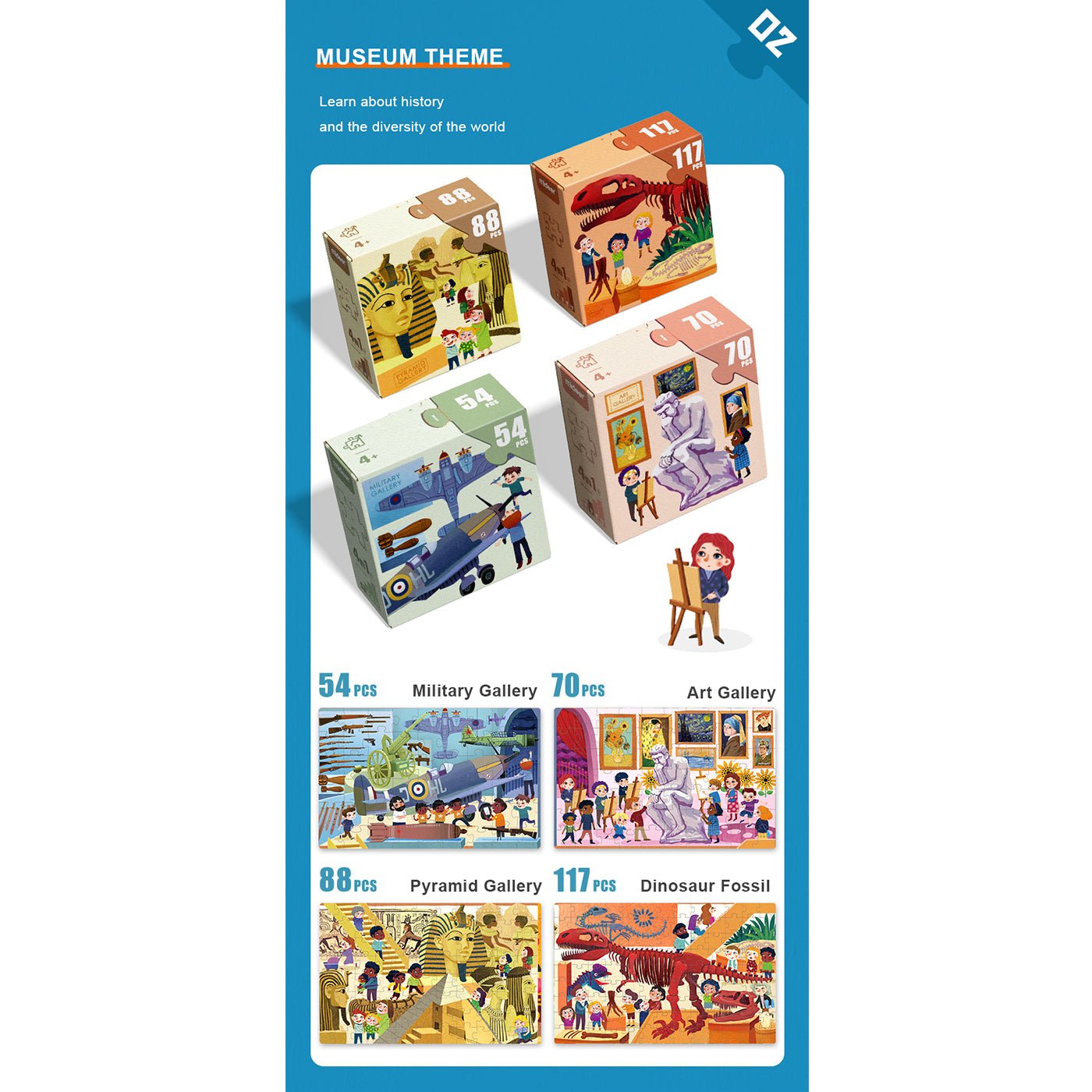 4 In 1 My Visit To The Museum Puzzle Set 329pcs   0cm