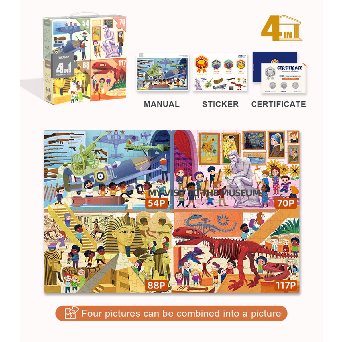 4 In 1 My Visit To The Museum Puzzle Set 329pcs   0cm