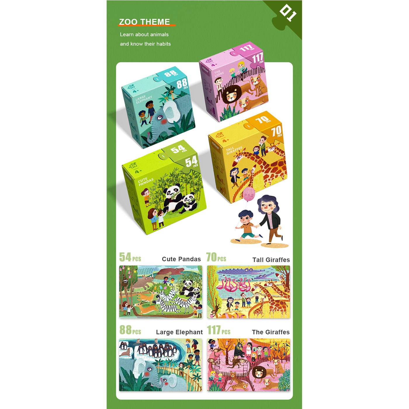4 In 1 My Visit To The Zoo Puzzle Set 329pcs   0cm