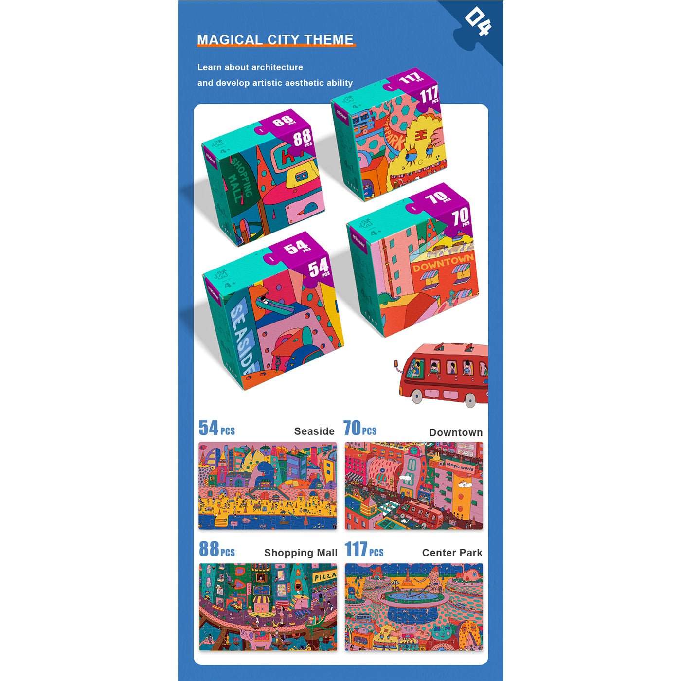 4 In 1 The Magic City Puzzle Set 329pcs   0cm