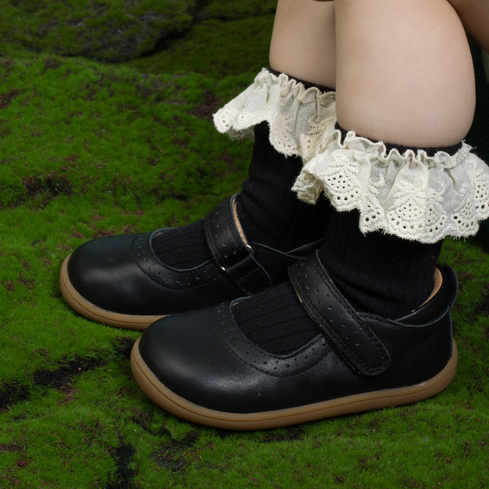 Easy Day Soft Sole Pre-walker Black Baby Girl Mary Jane Shoes