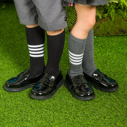 Glory Lightweight Kids Patent Black Loafers
