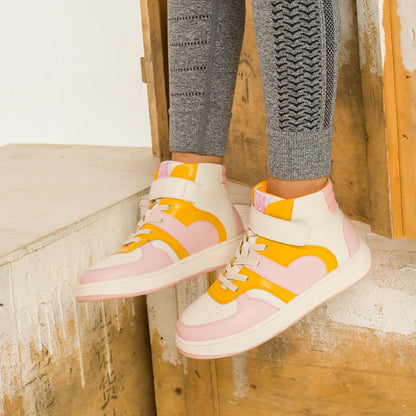 Warhol Anti-slip Girl Pink Mid-top Sneakers
