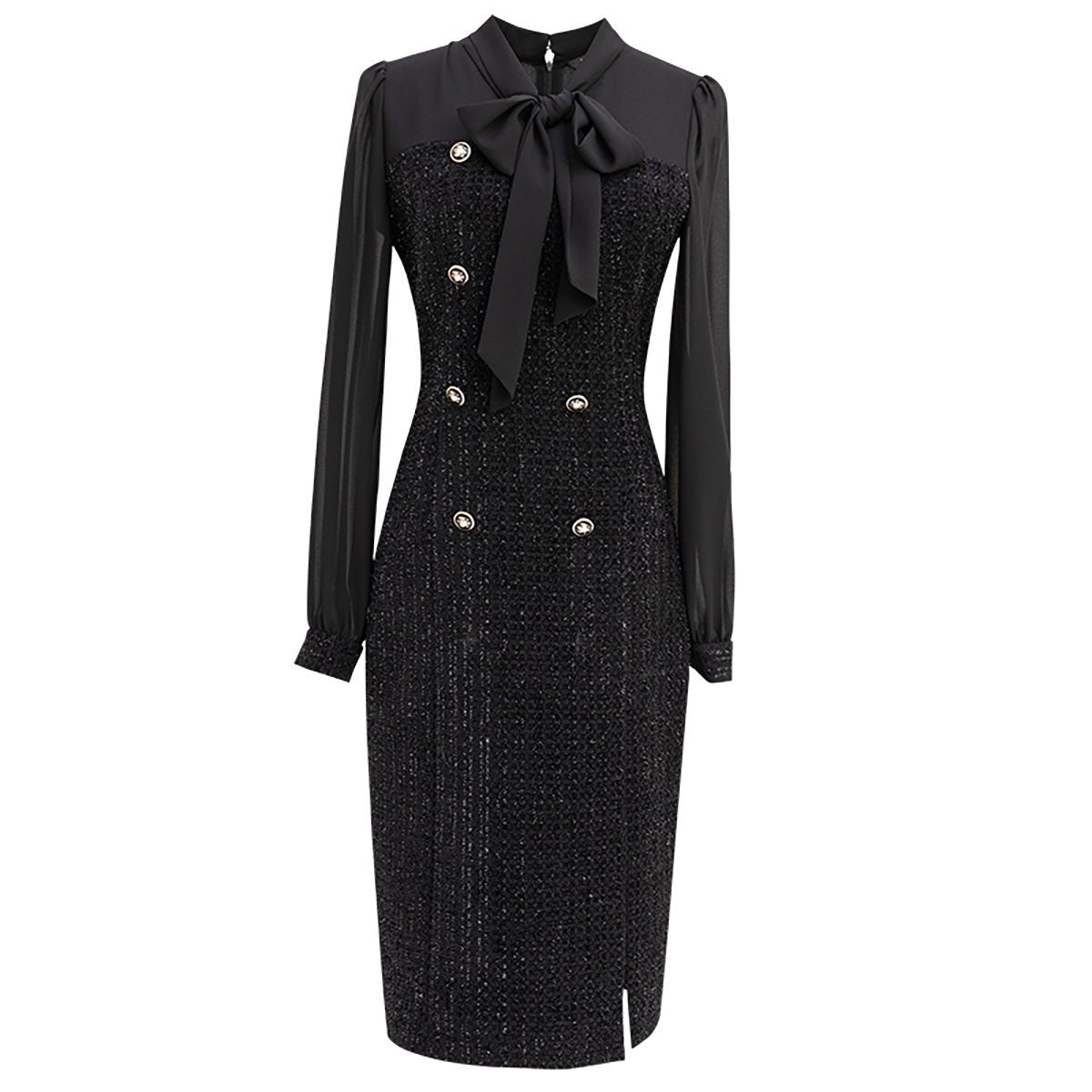 A Line Black Midi Dress   0cm