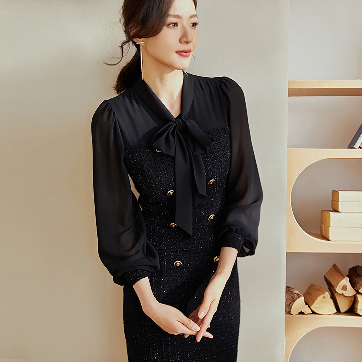 A Line Black Midi Dress   0cm