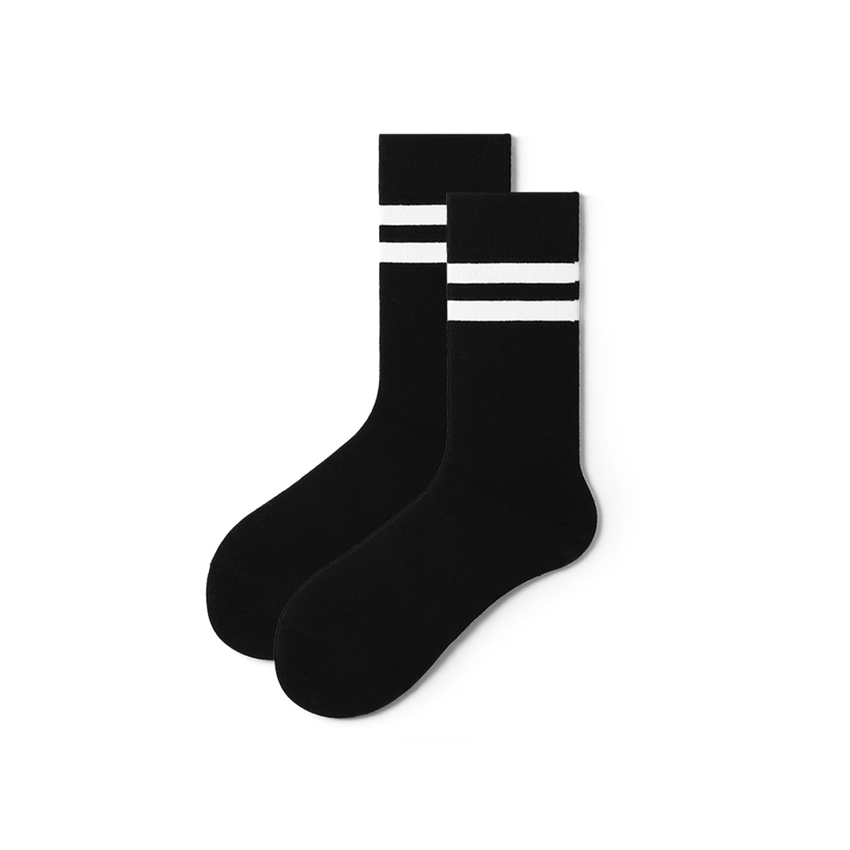 All Black All season Men 5pcs Crew Socks Set   0cm