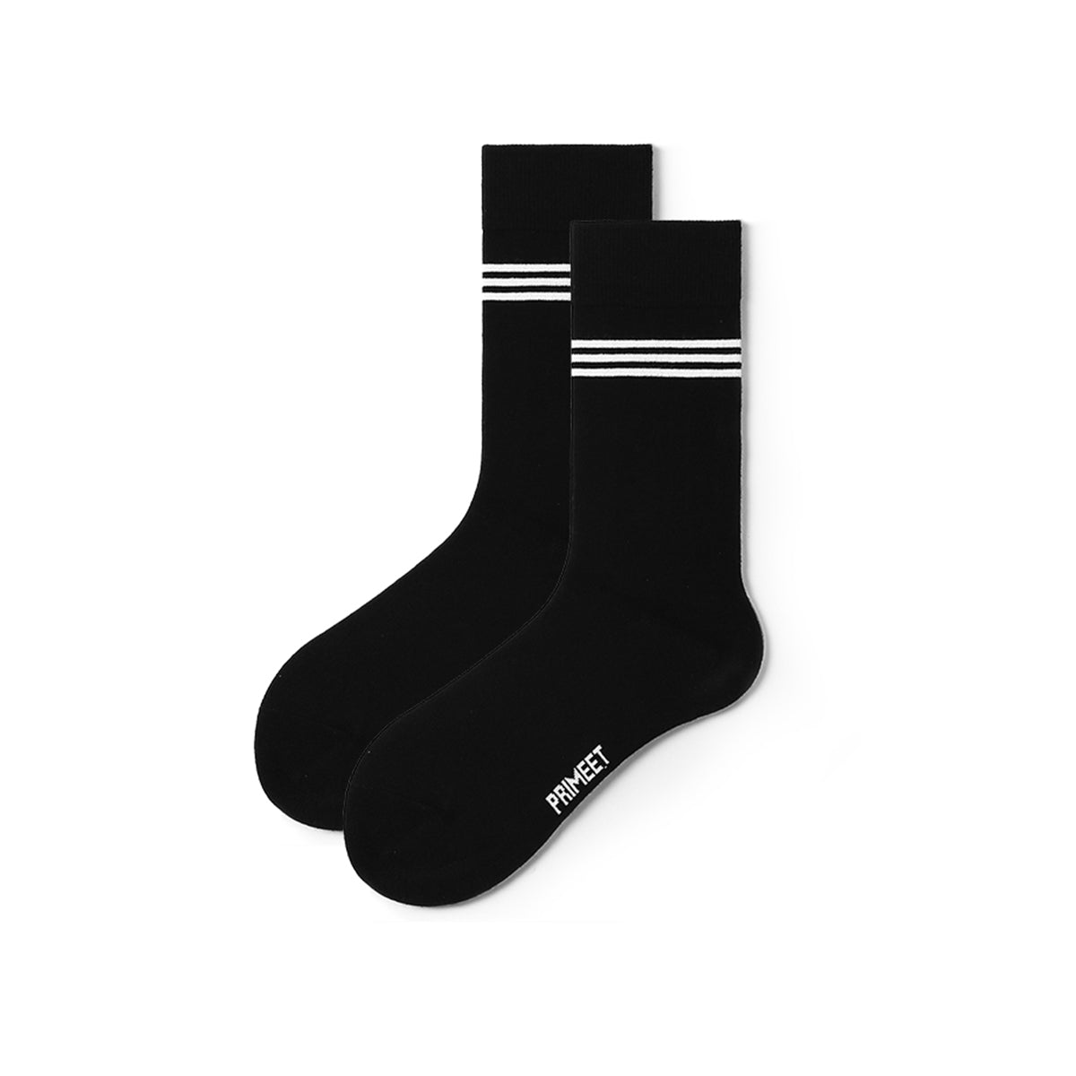 All Black All season Men 5pcs Crew Socks Set   0cm