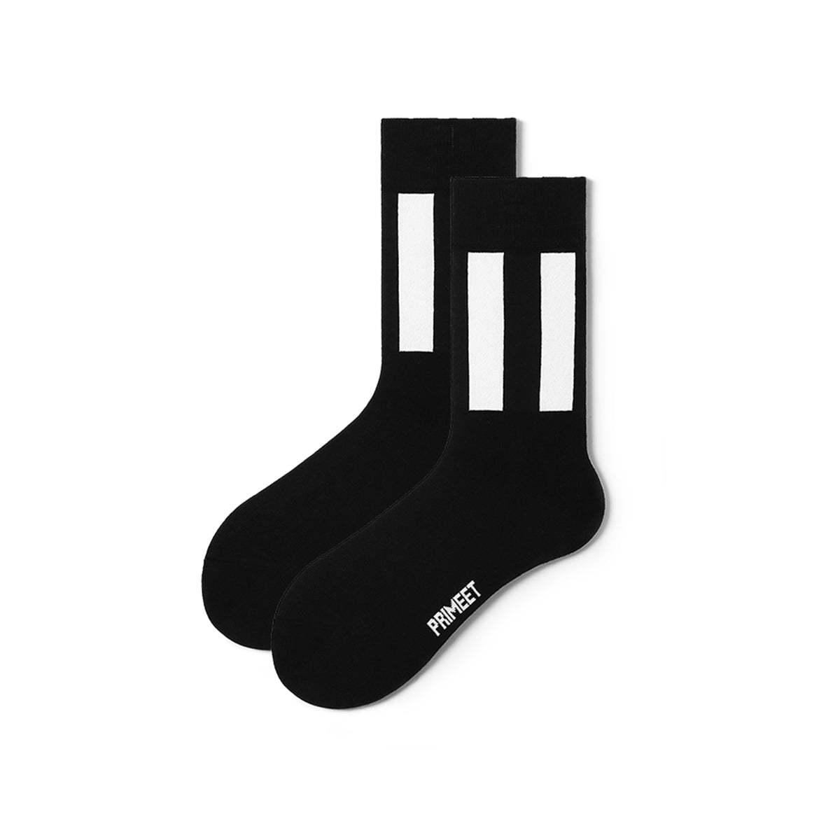All Black All season Men 5pcs Crew Socks Set   0cm