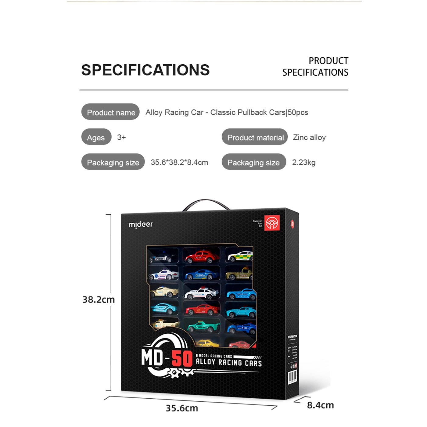 Alloy Classic Pullback Racing Cars 50pcs - 0cm