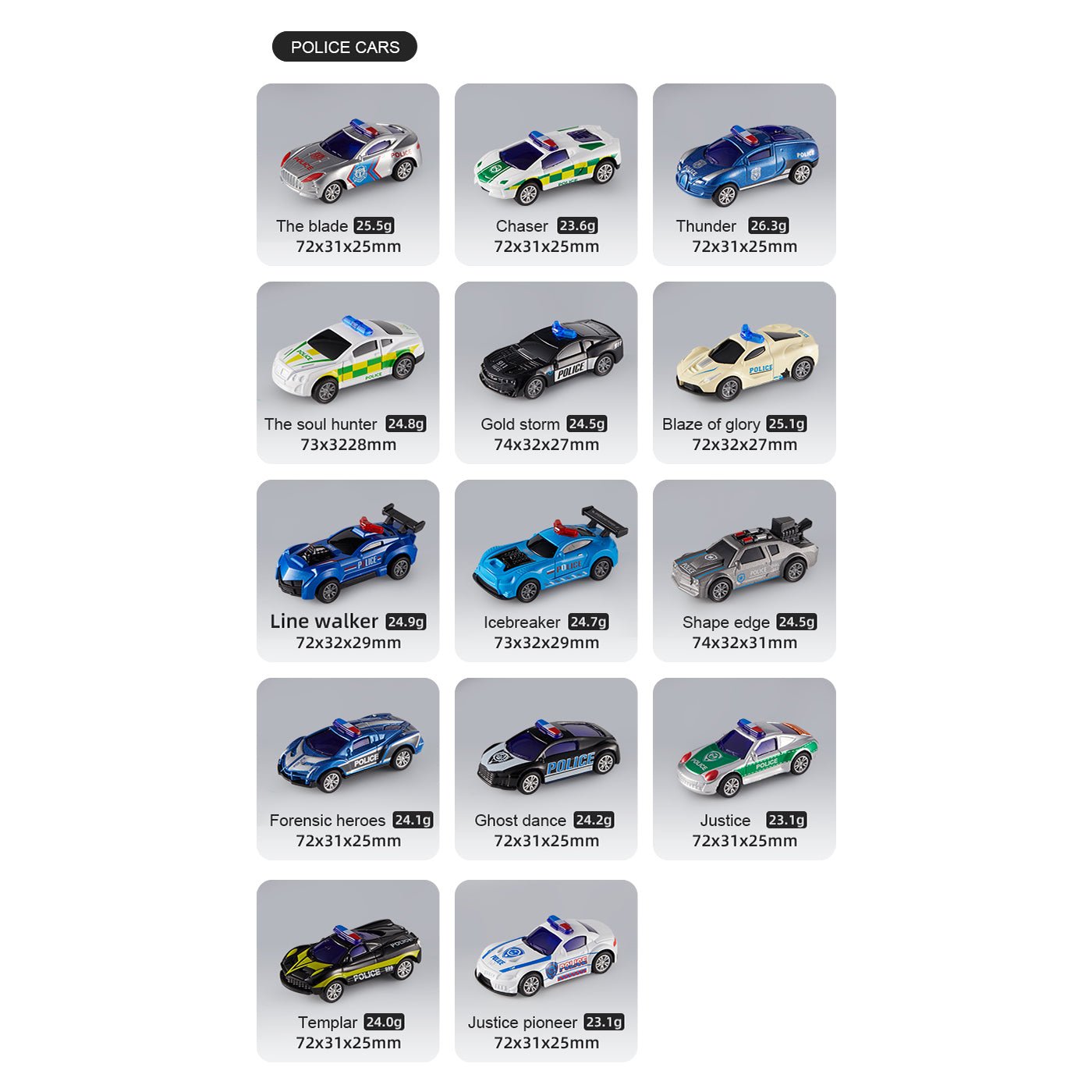 Alloy Classic Pullback Racing Cars 50pcs - 0cm
