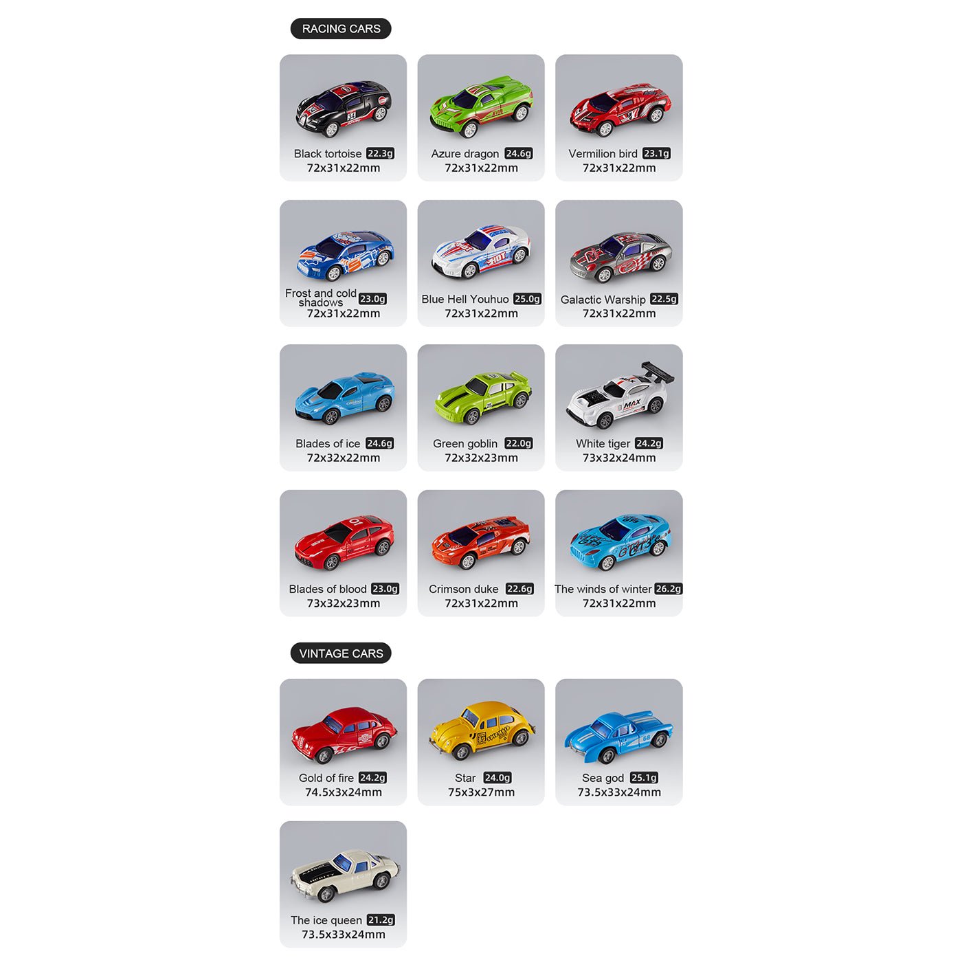Alloy Classic Pullback Racing Cars 50pcs - 0cm