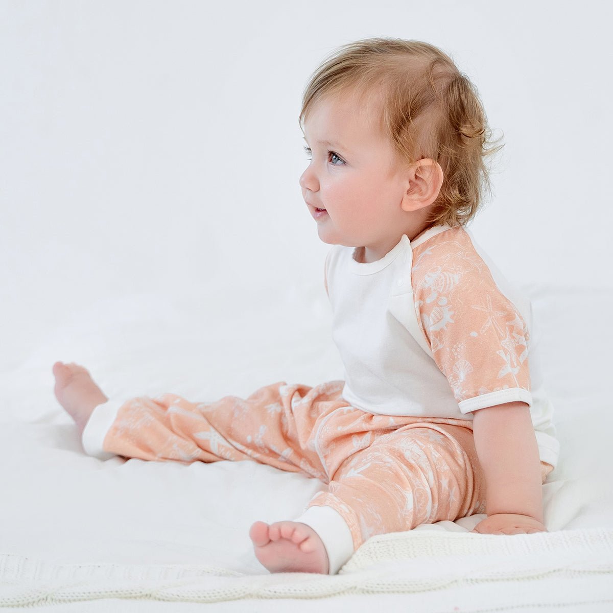 Ambilight Starfish Short Sleeve Kids Nude Pyjama Set - 0cm