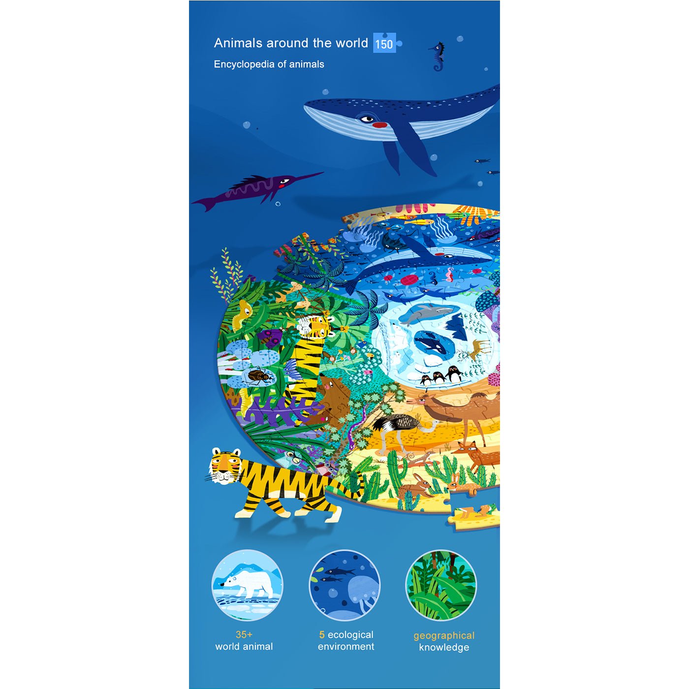 Animals Around The World 150pcs Puzzle Gift Box   0cm