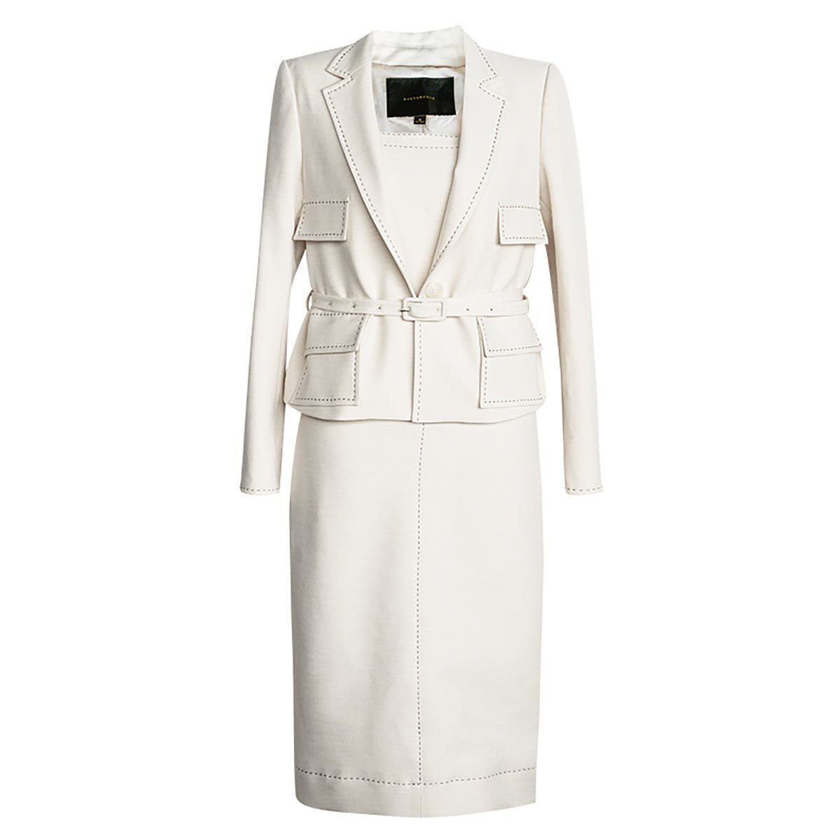 Apricot Bodycon Dress and Cropped Blazer Set, M Apricot Bodycon Dress and Cropped Blazer Set, M