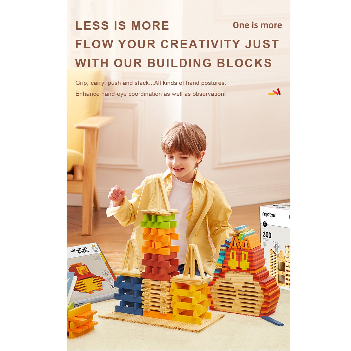 Archimedes Blocks 100pcs Black & White   0cm