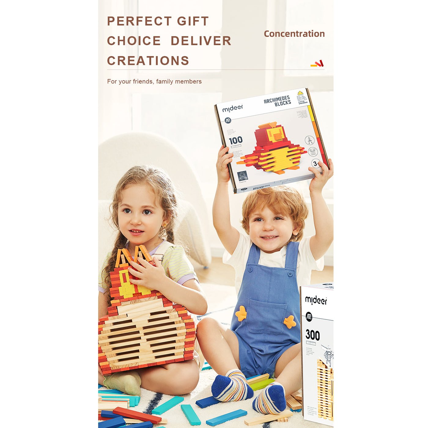 Archimedes Blocks 100pcs Black & White - 0cm