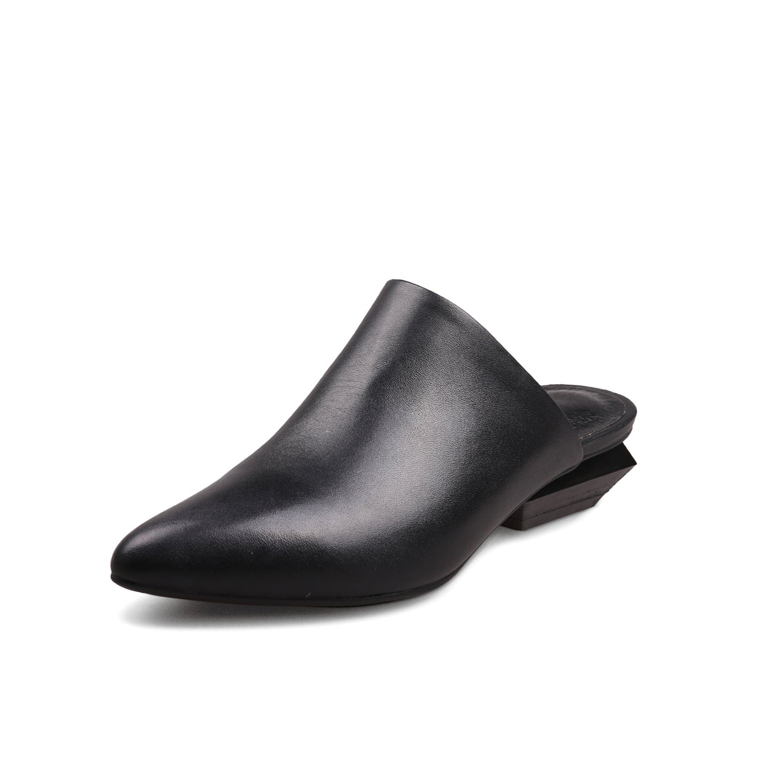 Aria Leather Black Mules - 0cm