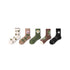 Autumnal All-season Women 5pcs Crew Socks Set - 0cm