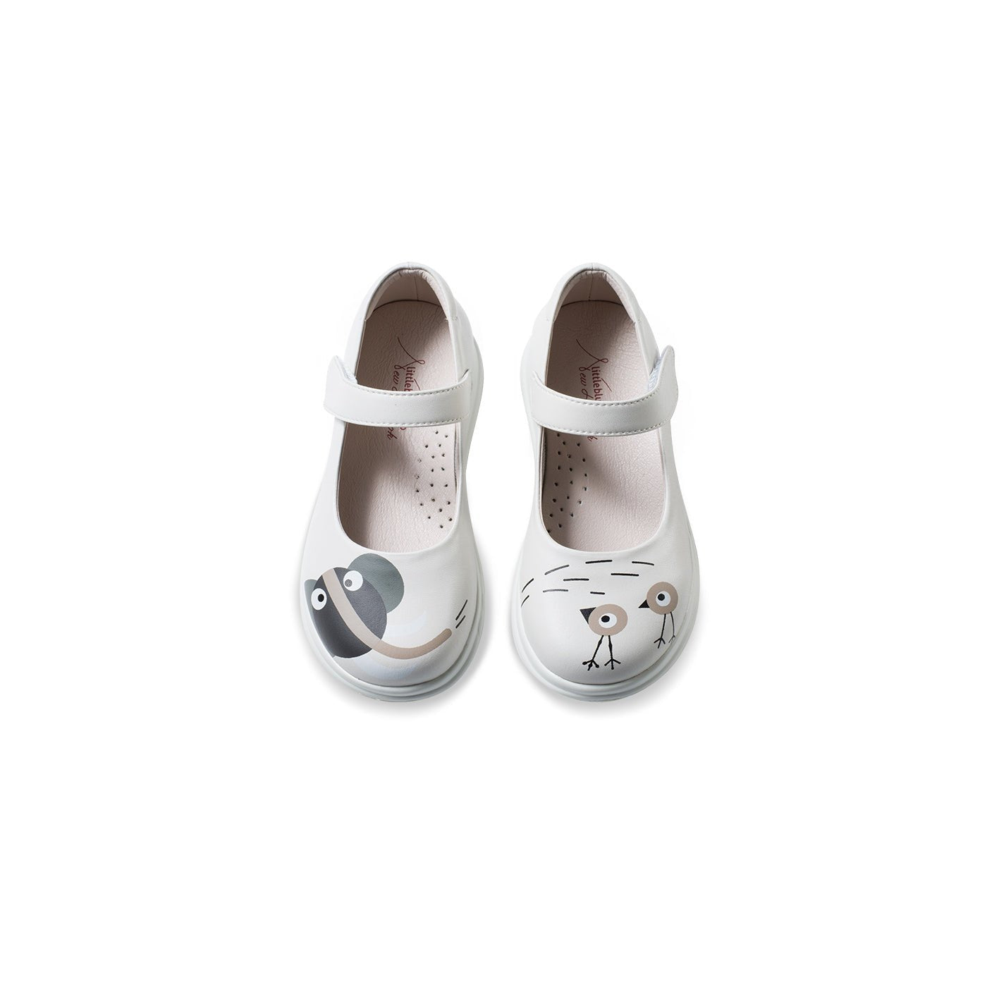 Baby Elephant Lightweight Girl White Mary Jane Shoes - 0cm
