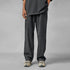 Baggy Drawstring Open Hem Charcoal Knitted Pants - 0cm