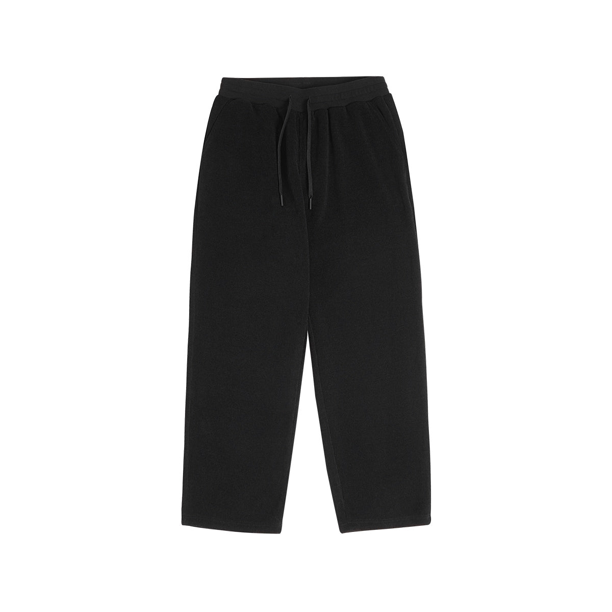 Baggy Fit Drape Black Corduroy Pants - 0cm