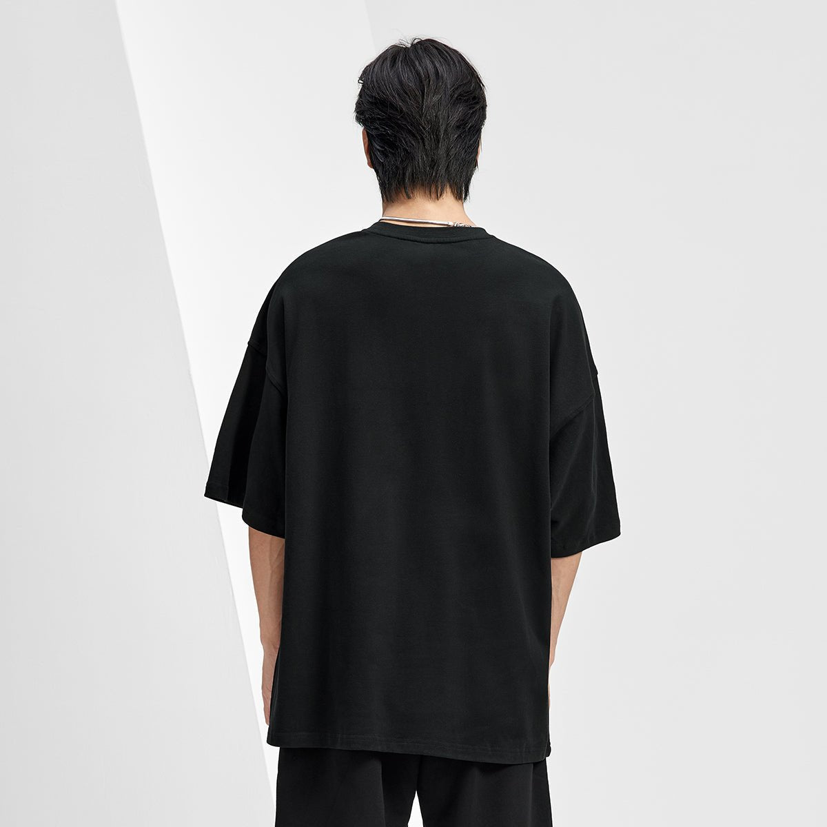 Basic Relaxed Fit Black On Black Logo Tee   0cm