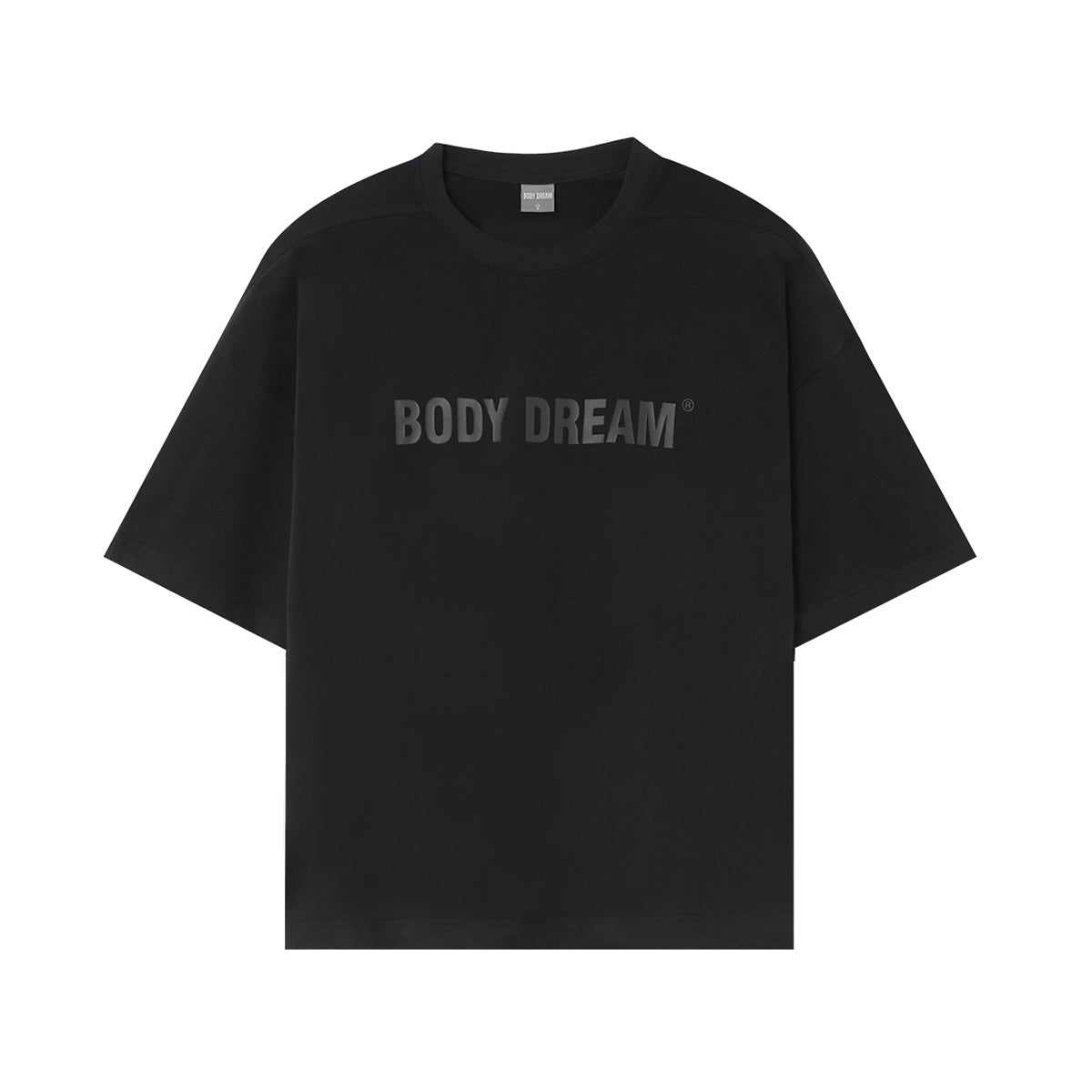Basic Relaxed Fit Black On Black Logo Tee   0cm