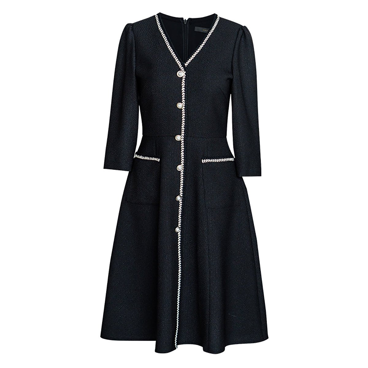 Beautiful Embroidery Black A Line Dress   0cm