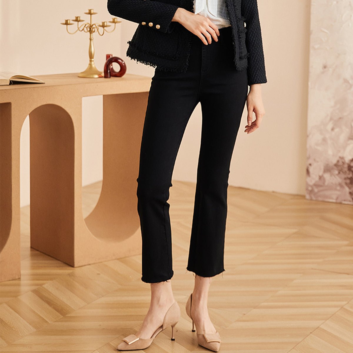 Black Ankle Length Jeans   0cm