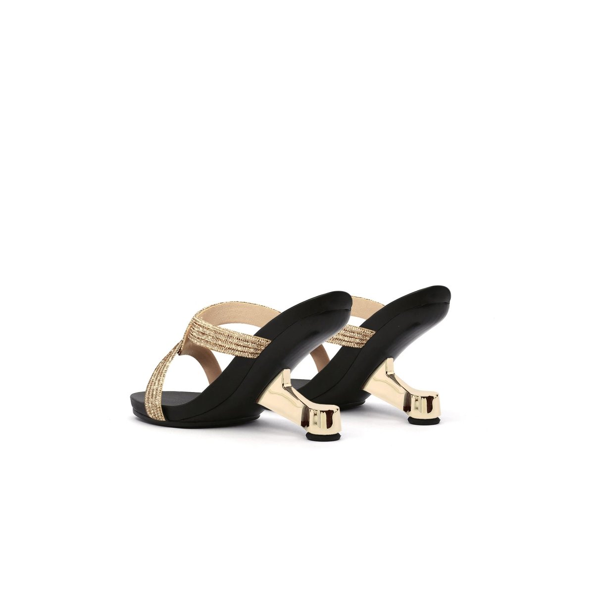 Bling Gal Braided Gold Mules - 0cm