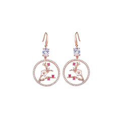 Bloom Plum Trees Rose Gold Earrings