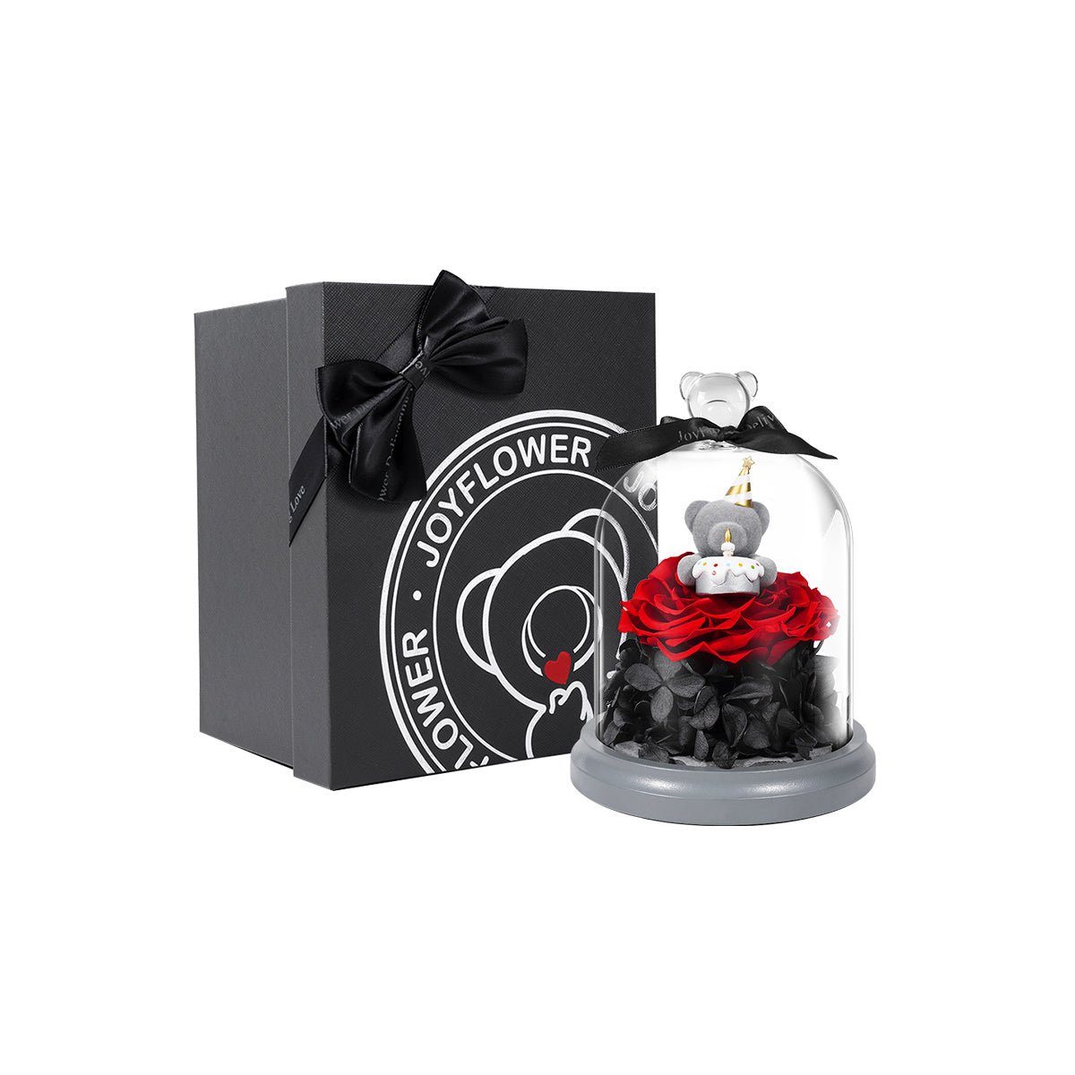 Blooming Heart Everlasting Flowers Birthday Rose Teddy Bear   0cm