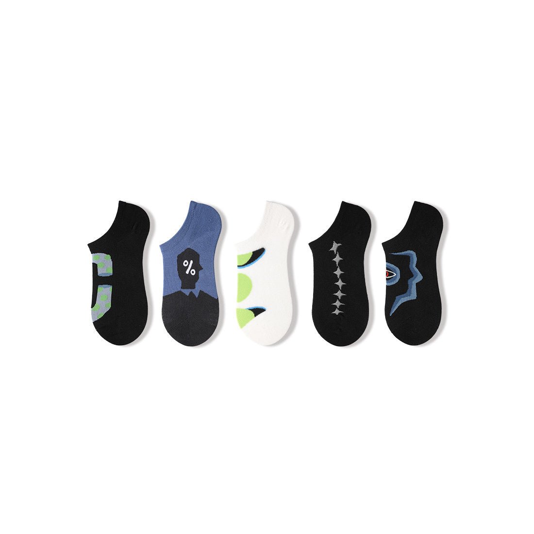 Blue sky Thinking Lightweight Summer Men 5pcs Ankle Socks Set